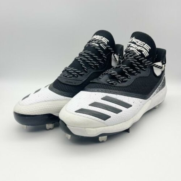 Adidas Mens Icon V Metal Baseball Cleats White Black Silver‎ G28249 Mens 13 - Picture 1 of 12
